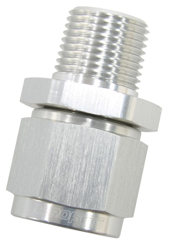 Aeroflow Performance Silver Finish Aeroflow Male NPT to Female AN Straight Fitting 1/4" to -4AN AF916-04-04S SR