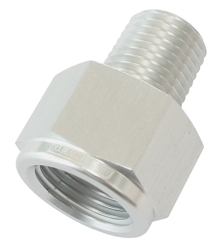 Aeroflow Performance Silver Finish Aeroflow NPT Pipe Reducer 1/4" to 3/8" AF912-04-06S SR