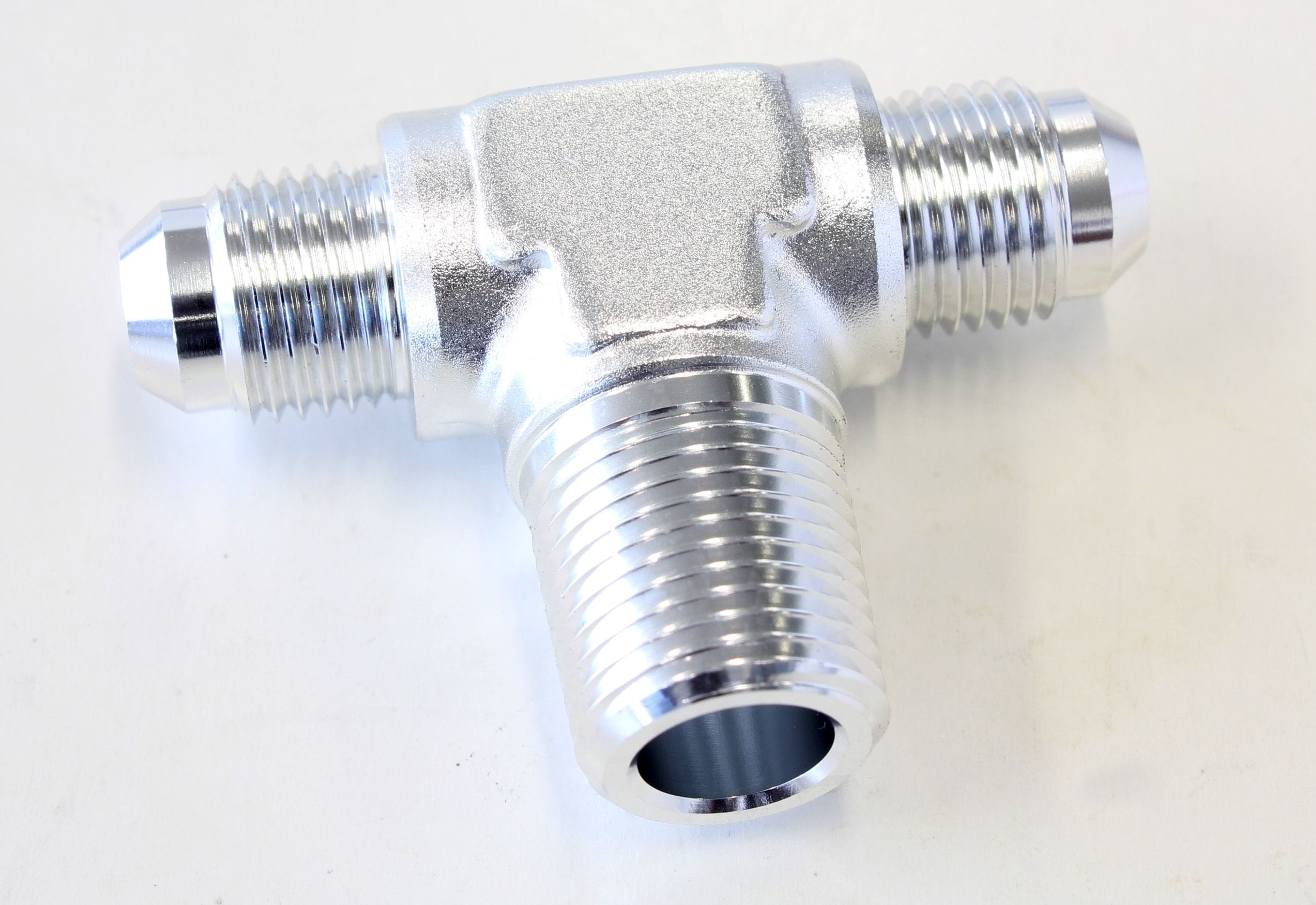 Aeroflow Performance Silver Finish Aeroflow Tee with NPT On Side 3/8" to -6AN AF825-06-06S SR