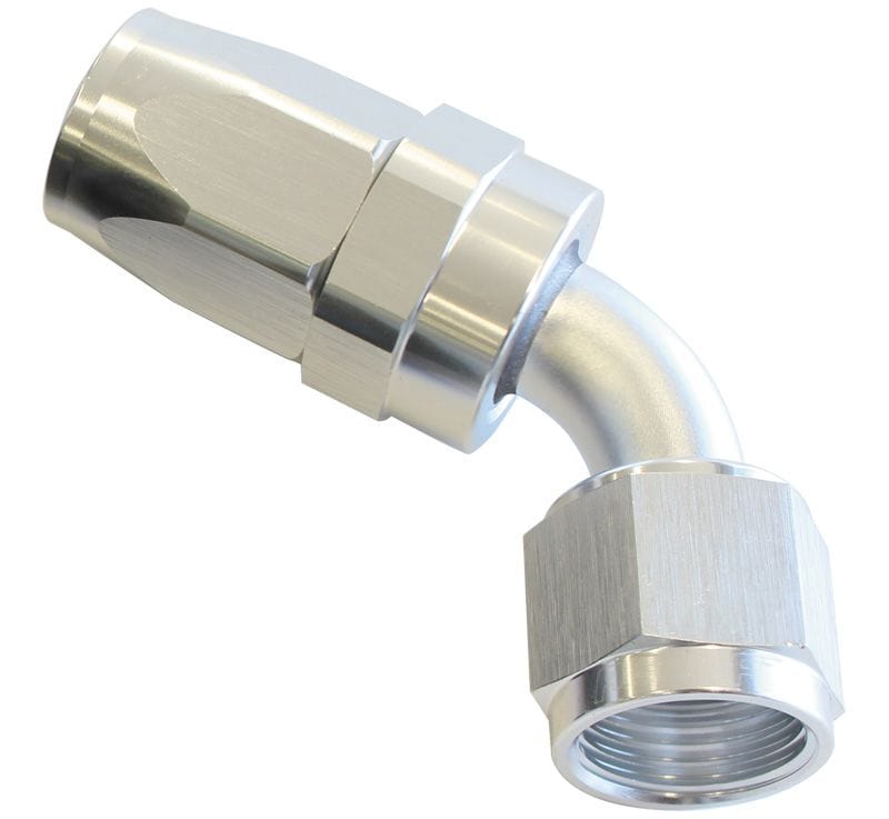 Aeroflow Performance Silver Finish. Suit 100 & 450 Series Hose Aeroflow 100 Series Taper 60° Swivel Hose End -8AN AF118-08S SR