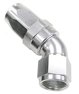 Aeroflow Performance Silver Finish. Suit 100 & 450 Series Hose Aeroflow 150 Series Taper One-Piece Full Flow Swivel 45° Hose End -8AN AF152-08S SR