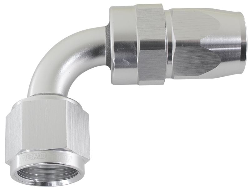 Aeroflow Performance Silver Finish. Suits 200 & 250 Series Hose Aeroflow 200 Series PTFE 90° Hose End -8AN AF203-08DS SR