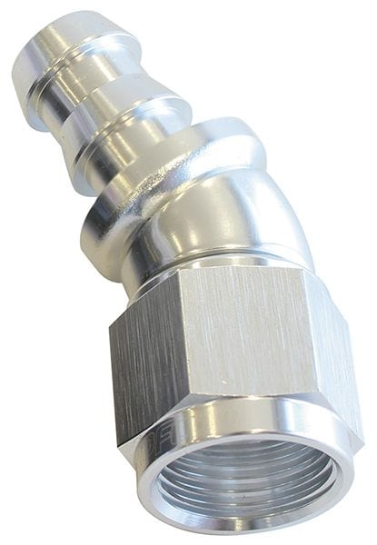 Aeroflow Performance Silver Finish. Suits 400 & 500 Series Hose Aeroflow 510 Series Full Flow Tight Radius Push Lock 30° Hose End -4AN AF517-04S SR