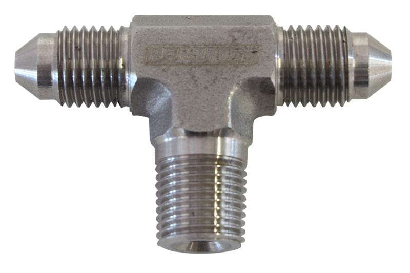 Aeroflow Performance Stainless Steel Aeroflow Tee with NPT On Side 1/8" to -3AN AF825-03SS SR