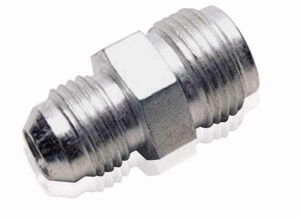 Aeroflow Performance Stainless Steel. GM/Sag PS Aeroflow Power Steering Adaptor 5/8"-18 Inverted Seat to -6AN AF354-06SS SR