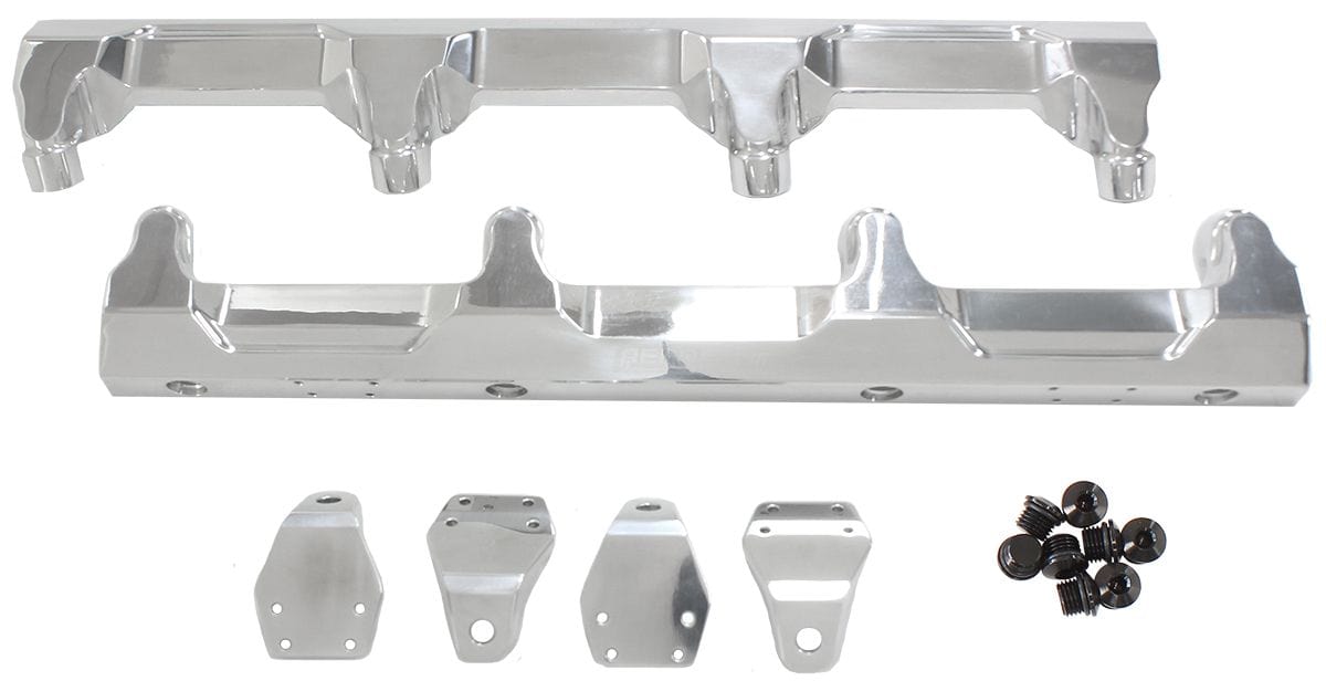 Aeroflow Performance Suit 14mm 3/4" Length Fuel Injectors, -8ORB Ports Aeroflow GM Supercharged LSA Billet EFI Fuel Rails - Polished AF64-2124P SR