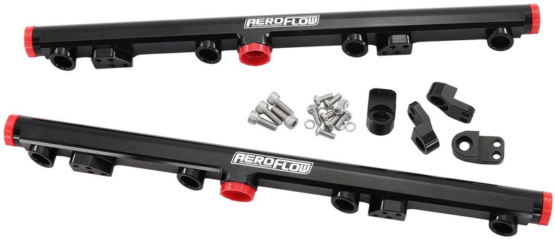 Aeroflow GM LS1 LS2 LS3 Billet EFI Fuel Rails (Black) AF64-2155BLK