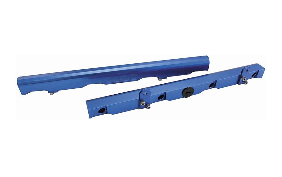 Aeroflow Performance Suit 14mm Short Length Fuel Injectors, -8ORB Ports Aeroflow GM LS2, LS3 Billet EFI Fuel Rails - Blue AF64-2006 SR