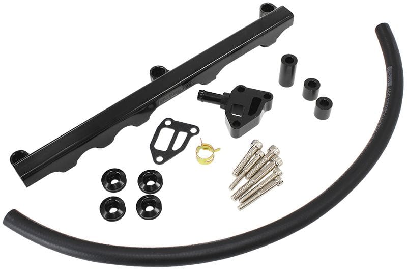 Aeroflow Performance Suit 14mm Short Length Fuel Injectors, -8ORB Ports Aeroflow Nissan S14 and S15 SR20 Billet EFI Fuel Rail - Black AF64-2122BLK SR