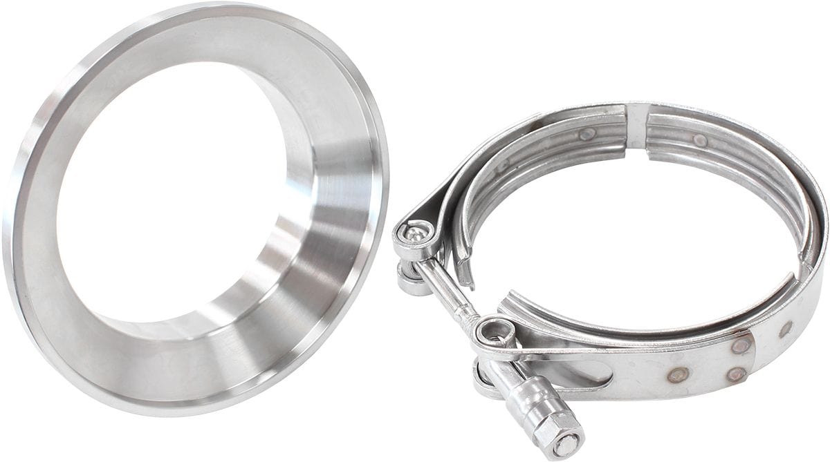 Aeroflow Performance Suit Aeroflow Turbo's with 2.92" I.D Flange Aeroflow Boosted Turbine Outlet 3.5" O.D Stainless Steel V-Band Kit AF8080-1030 SR