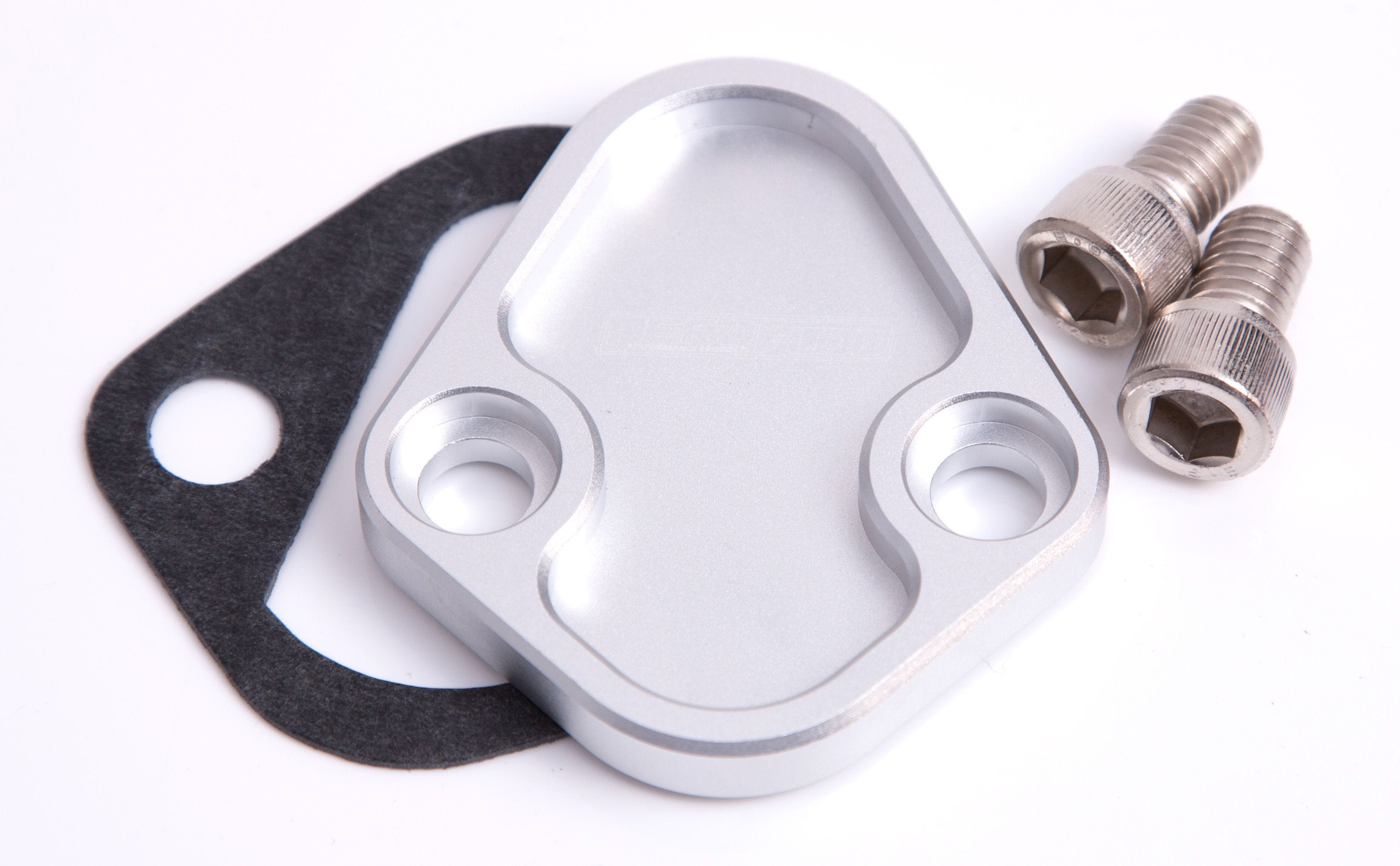 Aeroflow Performance Suit BB Chev, Ford 289-351W, SB, BB Aeroflow Billet Fuel Pump Block-Off Plate - Silver AF64-2027S SR