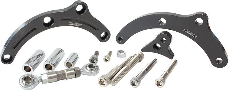 Aeroflow Performance Suit Big Block Chevy Low mount passenger side with short water pump, Aeroflow Billet Aluminium Alternator Bracket AF64-4003BLK SR