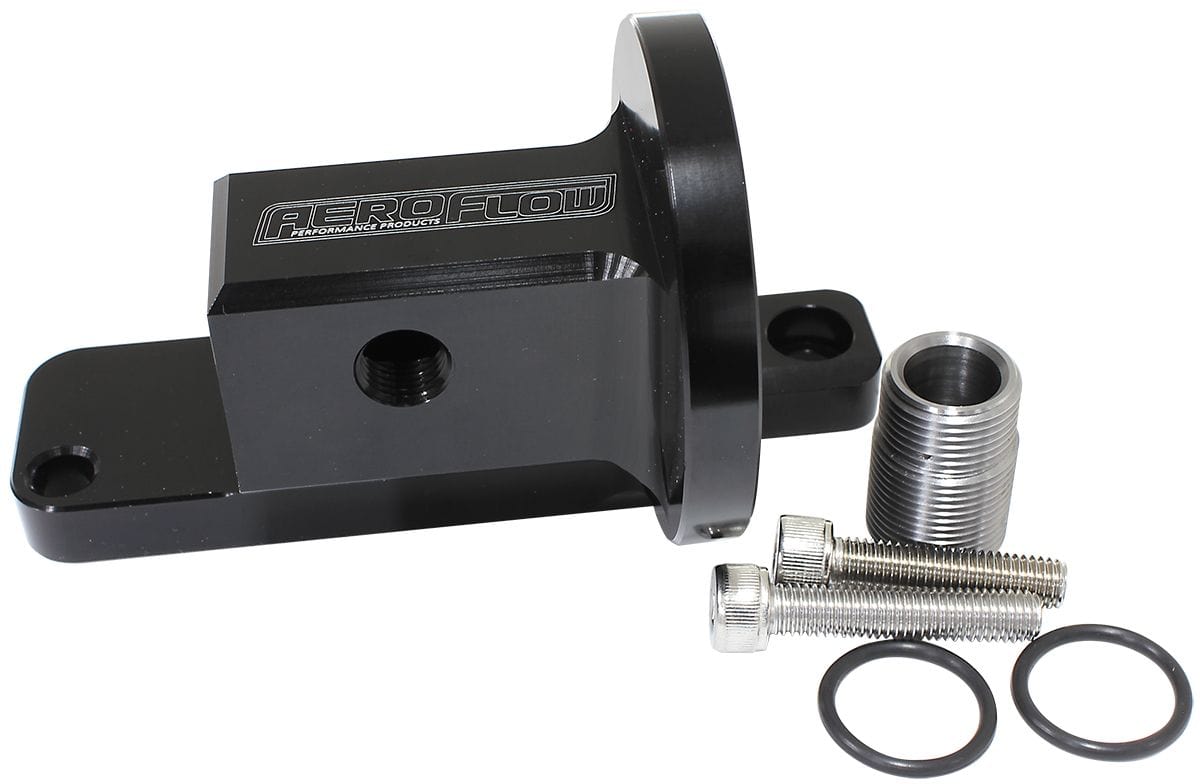 Aeroflow Performance Suit GM LS Series Engines Aeroflow Bolt-On Oil Filter Adapter 90° AF82-2022 SR
