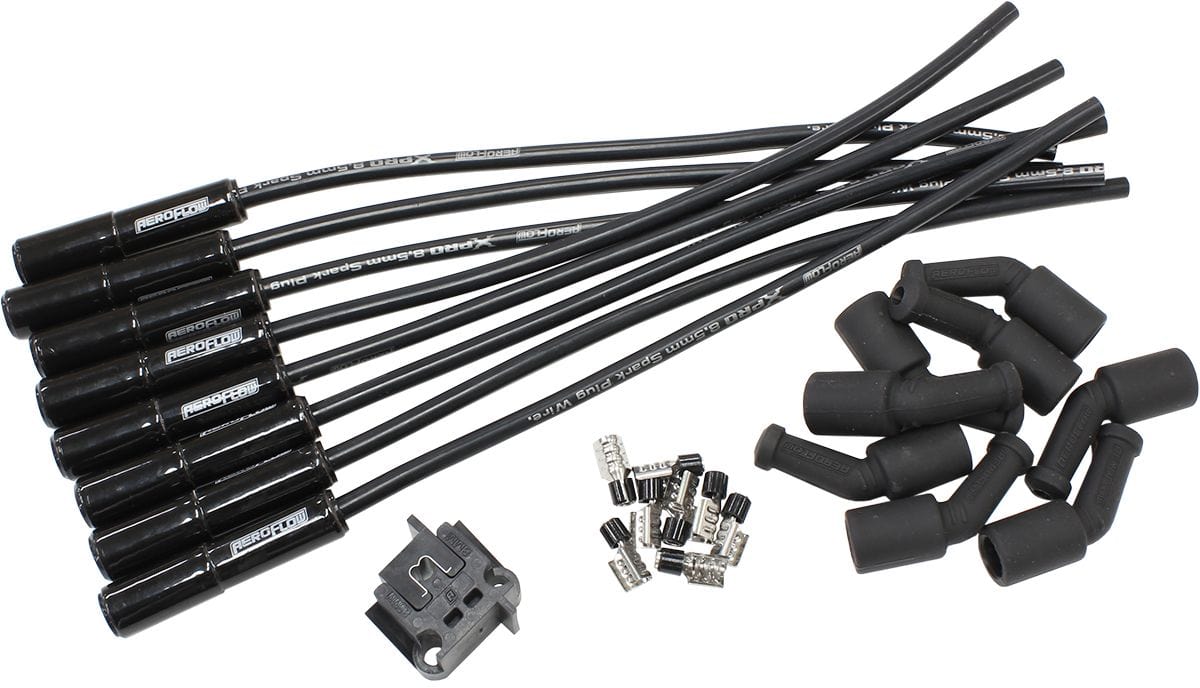 Aeroflow Performance Suit GM LS1, LS2 Aeroflow XPRO Universal Ignition Lead Set with Ceramic Straight Boots AF4038-32073C SR