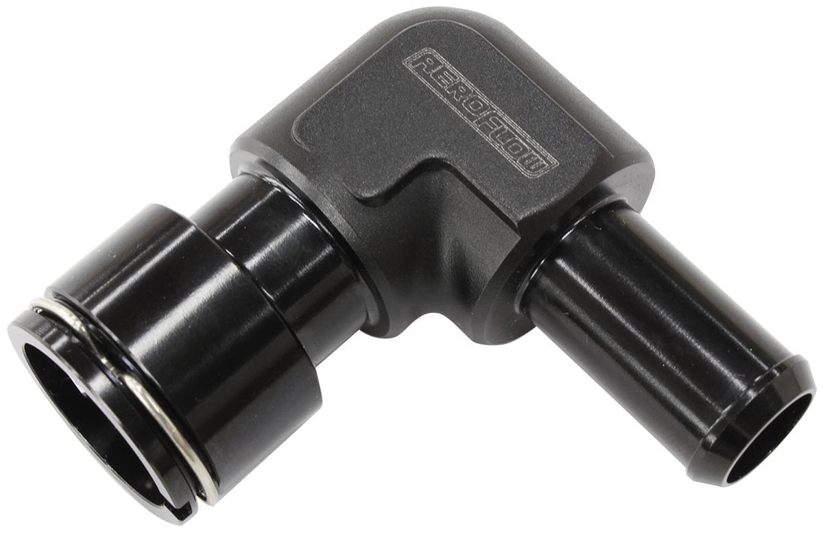 Aeroflow Performance Suit GM LSA Supercharged V8 Aeroflow 90° to 5/8" Barb Clip-on Female Water Fitting AF50-1000 SR