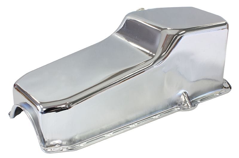 Aeroflow Performance Suit Small Block Chev Right Hand Dipstick with 2-Piece Rear Main Seal Aeroflow Chevrolet R/H Dipstick Standard Replacement Oil Pan, Chrome Finish AF82-9092C SR