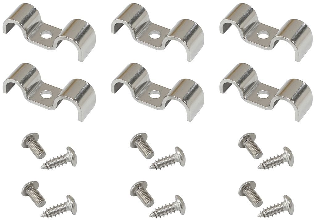Aeroflow Performance Suits 3/16" & 3/8" Hard line Aeroflow Dual Stainless Steel Hard line Clamps (6 Pack) AF300-06-01 SR