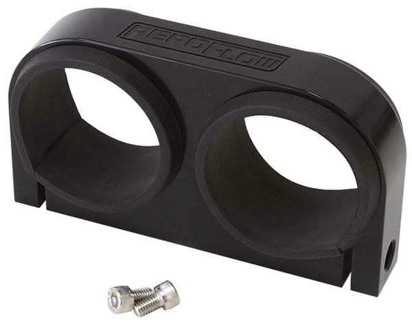 Aeroflow Performance Suits Aeroflow/Bosch 044 Fuel Pumps. Can also be used as a 2-5/8" Gau Aeroflow Dual Billet Fuel Pump Bracket - Black AF64-2902BLK SR