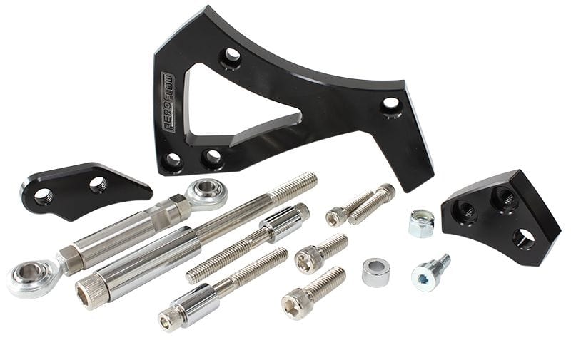 Aeroflow Performance Suits Ford 302-351C with Ford OEM Style Alternators Aeroflow Mid Mount Drivers Side Billet Aluminium Alternator Bracket - Black AF64-4000BLK SR