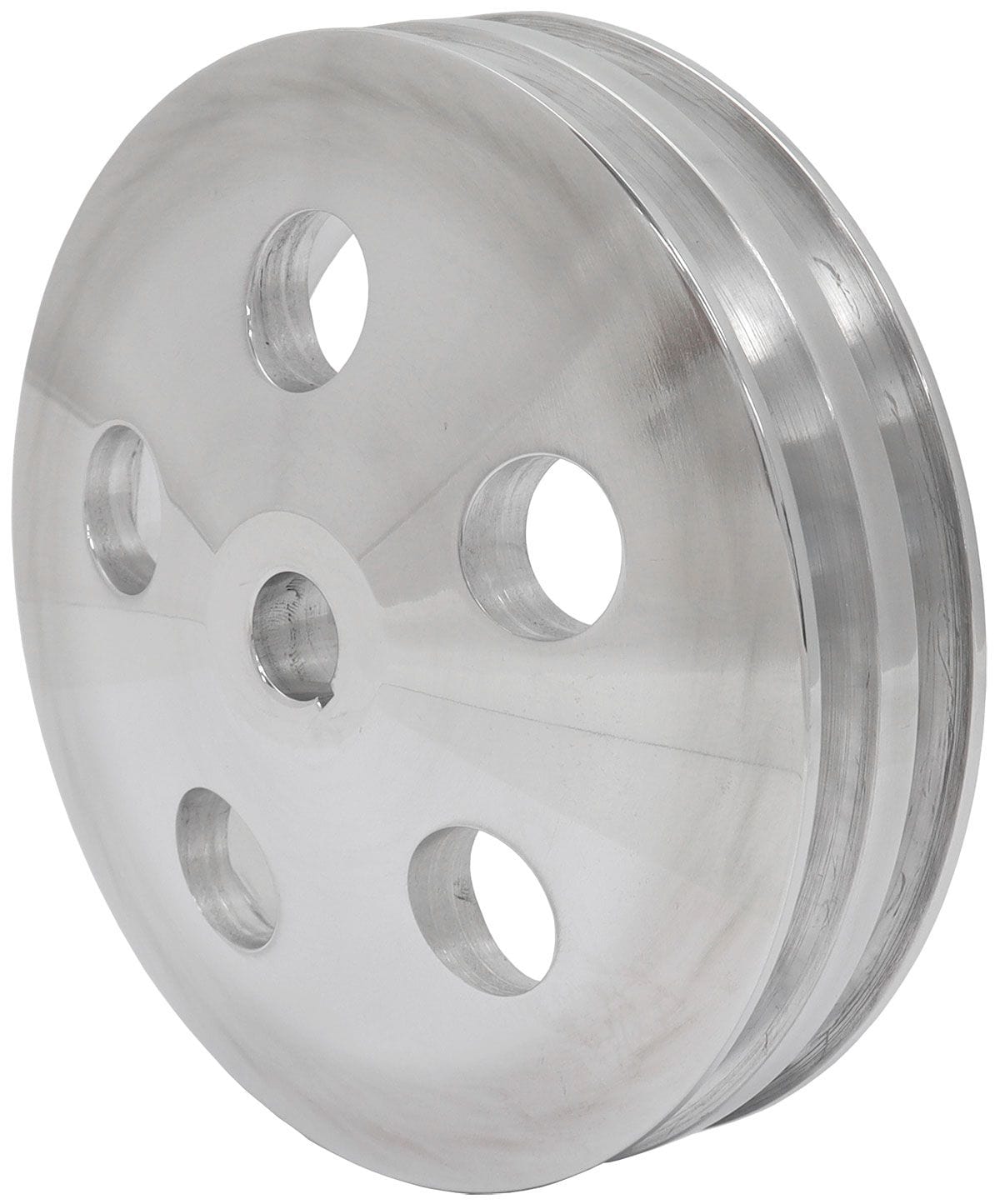 Aeroflow Performance Suits GM Saginaw Pump Aeroflow Power Steering Pump Pulley with Double Groove - Chrome Finish AF83-1004 SR