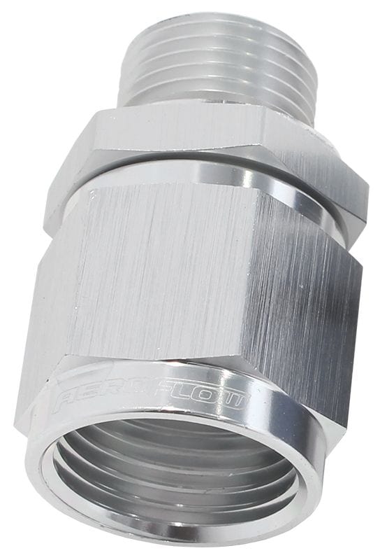 Aeroflow Performance Supplied With Washer, Silver Finish Aeroflow Male M18 x 1.5 to Female -8AN Swivel Adapter AF906-08-M18S SR