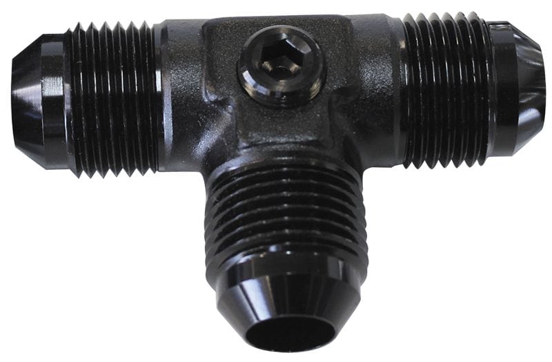Aeroflow Performance With 2 x 1/8" NPT Ports, Black Finish Aeroflow Flare AN Tee -6AN AF824-06PBLK SR