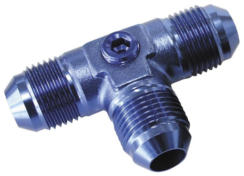 Aeroflow Performance With 2 x 1/8" NPT Ports, Blue Finish Aeroflow Flare AN Tee -6AN AF824-06P SR