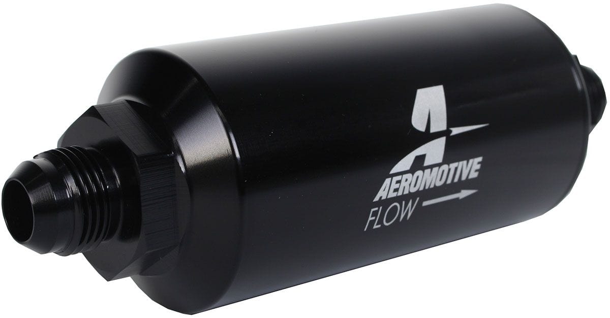 AEROMOTIVE Black 10 Micron Microglass Element With -8AN Male Ends Aeromotive In-Line Fuel Filter ARO12375 SR