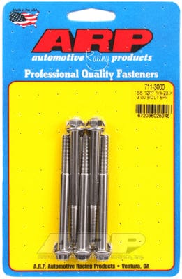 ARP 1/4" UNF x 3.000" UHL With 5/16" Socket Head ARP fasteners 5-Pack Bolt Kit, 12-Point Head S/S AR711-3000 SR