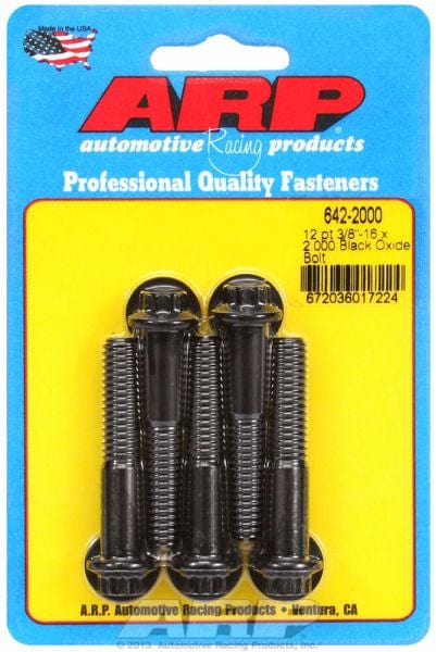 ARP 3/8" UNC x 2.000" UHL With 3/8" Socket Head ARP fasteners 5-Pack Bolt Kit, 12-Point Head Black Oxide AR642-2000 SR