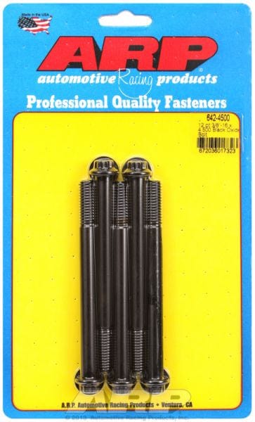 ARP 3/8" UNC x 4.500" UHL With 3/8" Socket Head ARP fasteners 5-Pack Bolt Kit, 12-Point Head Black Oxide AR642-4500 SR