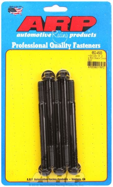ARP 3/8" UNC x 4.500" UHL With 3/8" Socket Head ARP fasteners 5-Pack Bolt Kit, Hex Head Black Oxide AR652-4500 SR