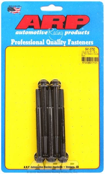 ARP 5/16" UNC x 3.750" UHL With 3/8" Socket Head ARP fasteners 5-Pack Bolt Kit, 12-Point Head Black Oxide AR641-3750 SR