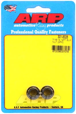 ARP 7/16" UNC Thread, 1/2" Socket (2-Pack) ARP fasteners 12-Point Nut, Chrome Moly Black Oxide AR301-8326 SR