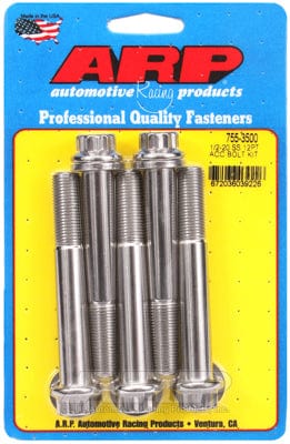 ARP fasteners 1/2" UNF x 3.500" UHL With 9/16" Socket Head ARP fasteners 5-Pack Bolt Kit, 12-Point Head S/S AR755-3500 SR