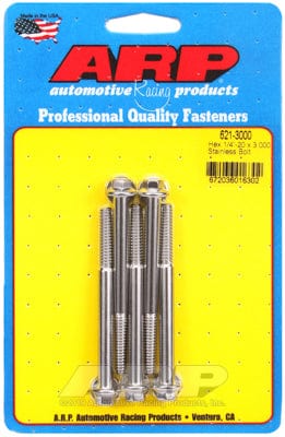 ARP fasteners 1/4" UNC x 3.000" UHL With 5/16" Socket Head ARP fasteners 5-Pack Bolt Kit, Hex Head S/S AR621-3000 SR