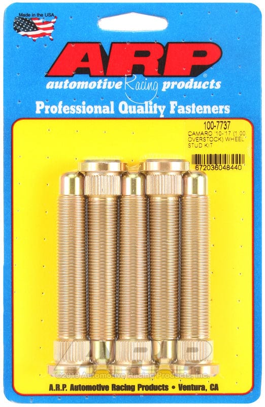 ARP fasteners fits Camaro 2010-2017 & VE-VF Commodore, 1.000" Over Stock Length, M1 ARP fasteners Competition Wheel Studs AR100-7737 SR