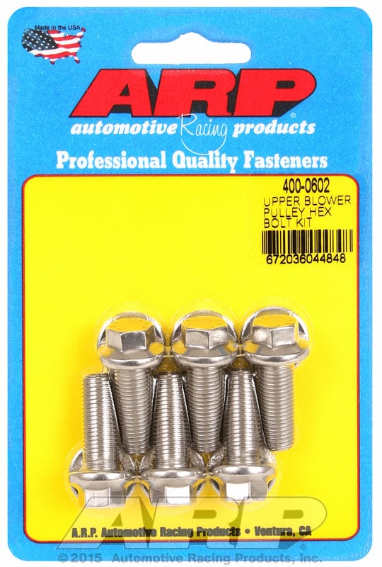ARP fits 6-71 & 8-71 Supercharger 3/8" x 1.000" UHL ARP fasteners S/S Blower Pulley Kit, Hex Head AR400-0602 SR