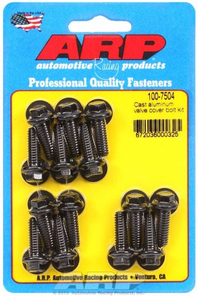 ARP fits Aluminium Covers 1/4-20 Thread x .812" UHL (14-Pack) ARP fasteners Valve Cover Bolt Kit, Hex Head Black Oxide AR100-7504 SR