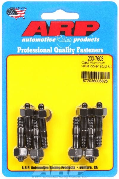 ARP fits Aluminium Valve Covers 1/4-20 Thread x 1.500" OAL (8-Pack) ARP fasteners Valve Cover Stud Kit, Hex Nut Black Oxide AR200-7603 SR