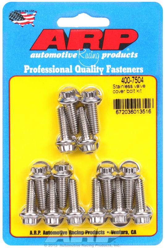 ARP fits Aluminium Valve Covers 1/4-20 Thread x .812" UHL (14-Pack) ARP fasteners Valve Cover Bolt Kit, 12-Point Head S/S AR400-7504 SR