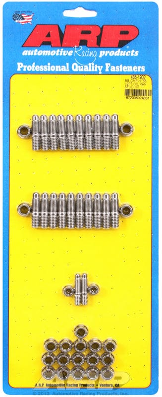 ARP fits BB Chev (With Standard 2-Piece Pan Gasket) ARP fasteners Oil Pan Stud Kit, 12-Point Nut S/S AR435-1902 SR