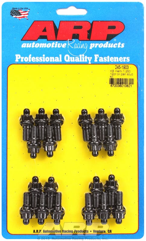 ARP fits Chrysler KB Hemi 1.300" UHL ARP fasteners Oil Pan Stud Kit, 12-Point Black Oxide AR245-1903 SR