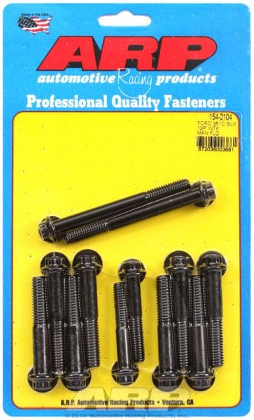 ARP fits Ford 302-351 Cleveland, 351M, 400B ARP fasteners Intake Manifold Bolt Kit, 12-Point Head Black Oxide AR154-2104 SR