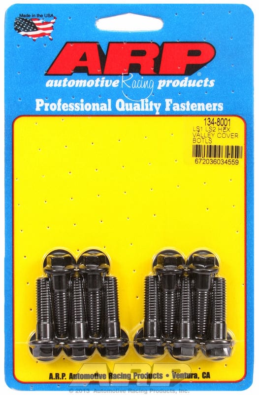 ARP fits GM LS Series ARP fasteners Intake Valley Cover Bolt Kit, Hex Head Black Oxide AR134-8001 SR