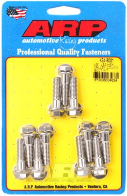 ARP fits GM LS Series ARP fasteners Intake Valley Cover Bolt Kit, Hex Head S/S AR434-8001 SR