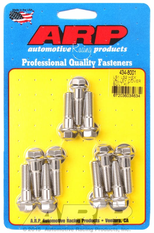 ARP fits GM LS Series ARP fasteners Intake Valley Cover Bolt Kit, Hex Head S/S AR434-8001 SR