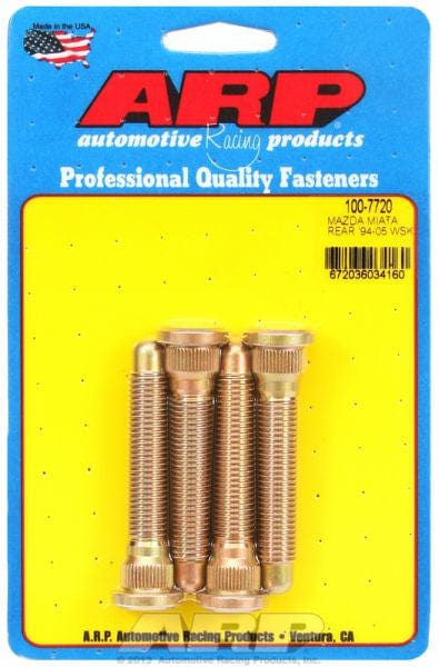 ARP fits Mazda Miata Rear wheels (1994-05), M12 x 1.25 (4 ARP fasteners Competition Wheel Studs AR100-7720 SR