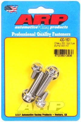 ARP fits SB/BB Chev ARP fasteners Fuel Pump Bolt Kit, 12-Point Head S/S AR430-1601 SR