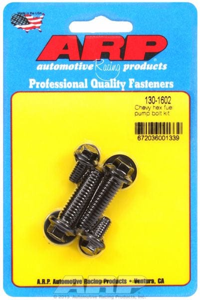 ARP fits SB/BB Chev ARP fasteners Fuel Pump Bolt Kit, Hex Head Black Oxide AR130-1602 SR